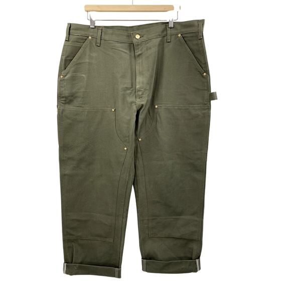 Carhartt Green original dungaree Pants 40 x 30 - Picture 1 of 4